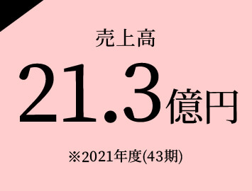 売上高21.3億円。※2021年度(43期)