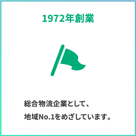 1972年創業。総合物流企業として地域No1をめざします